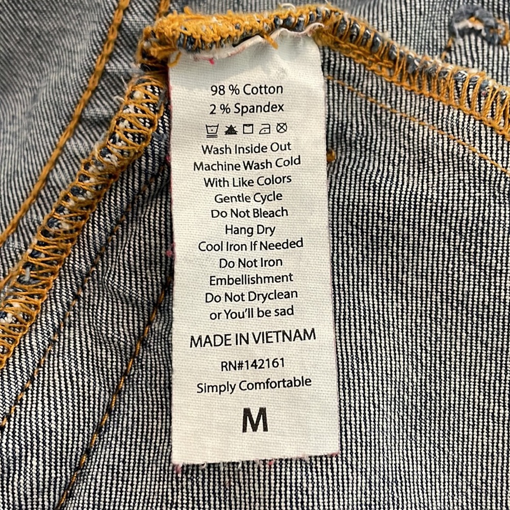LuLaRoe Harvey Denim Jacket Rose Gold Size M EUC - Picture 6 of 8